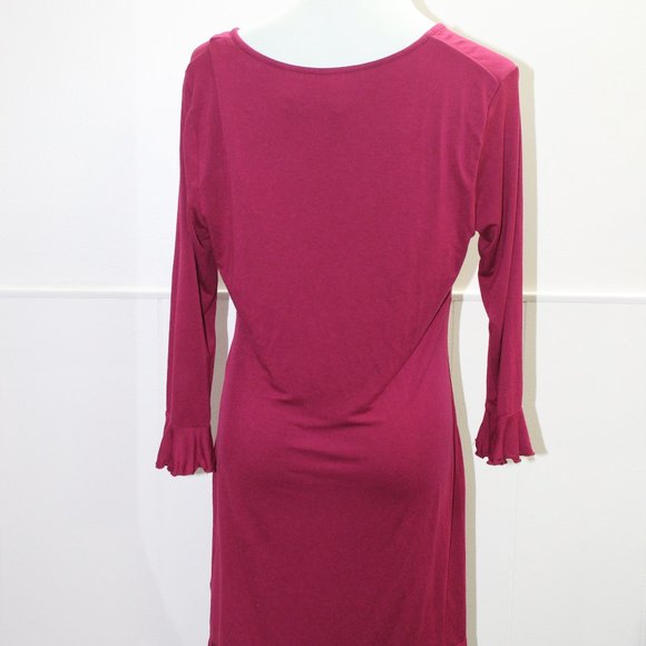 🎀3/$30 UO Burgundy Ruffle long sleeve Dress - Picture 3 of 4